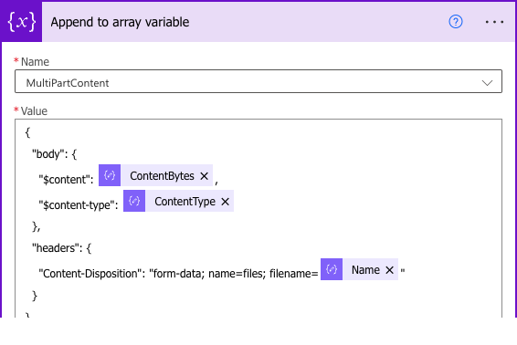 Append attachment objects to array