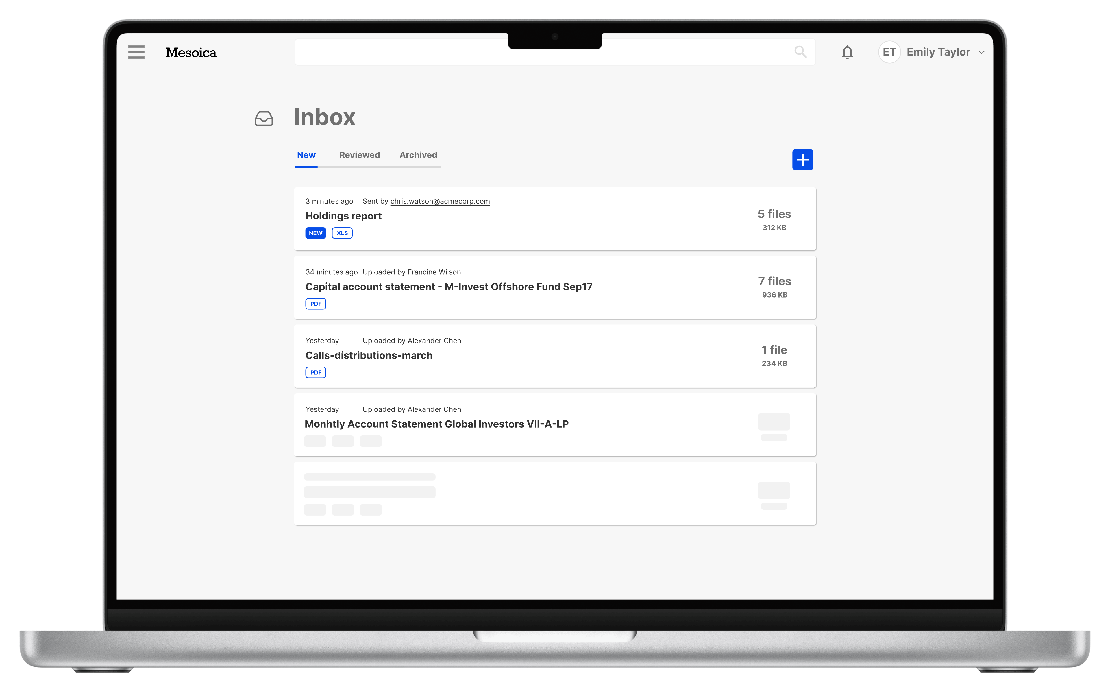 Mesoica's smart inbox